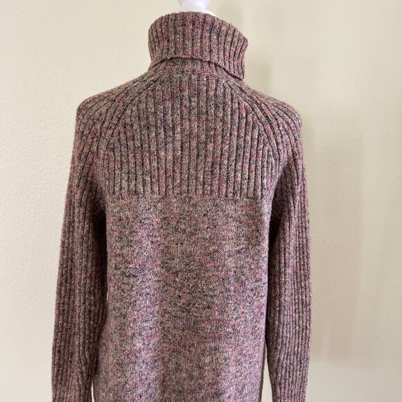 J. Jill Wearever Collection Sweater Oversized Turtleneck SZS Speckled Pink Knit - Picture 2 of 7